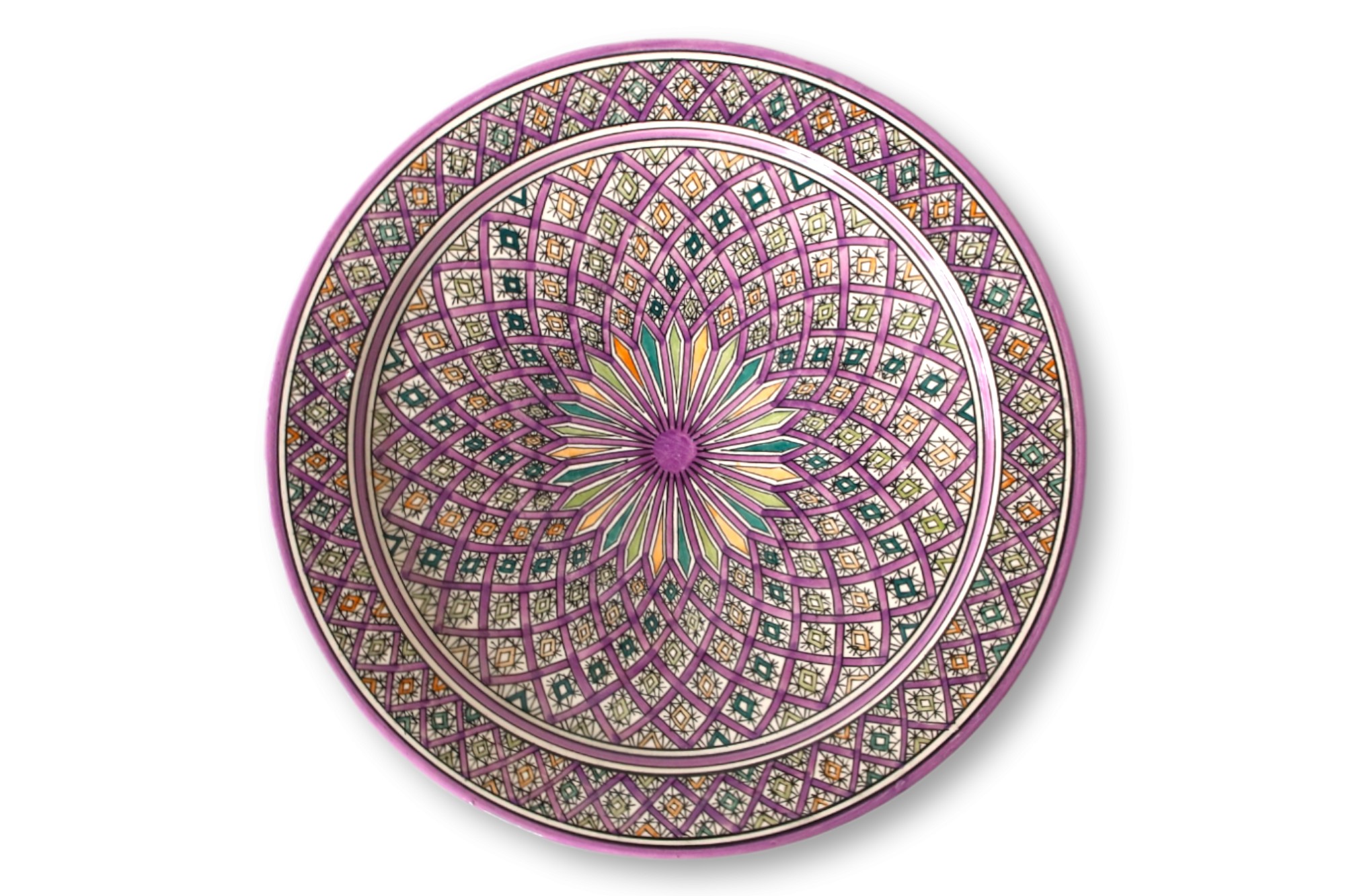 Zierteller violett, multicolor, Ø 40 cm, H 6 cm von fischer's lagerhaus