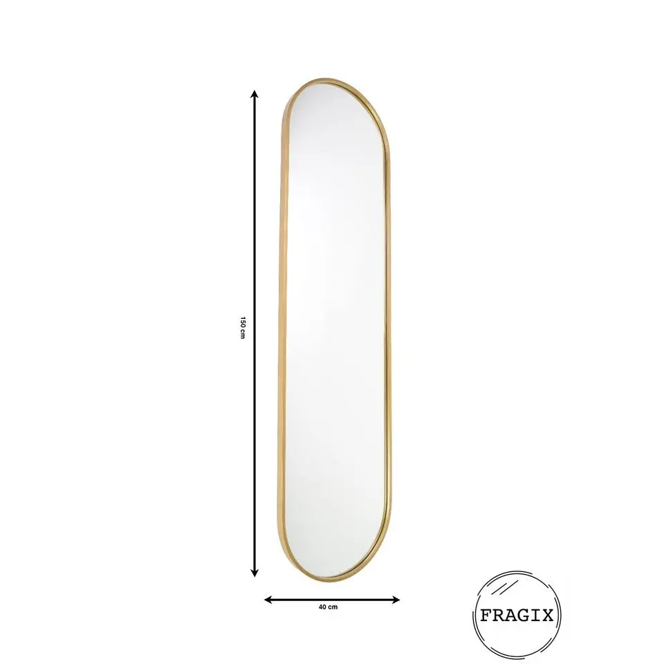 Fragix Boston Passpiegel Ovaal - Goud - Metaal - 150x40