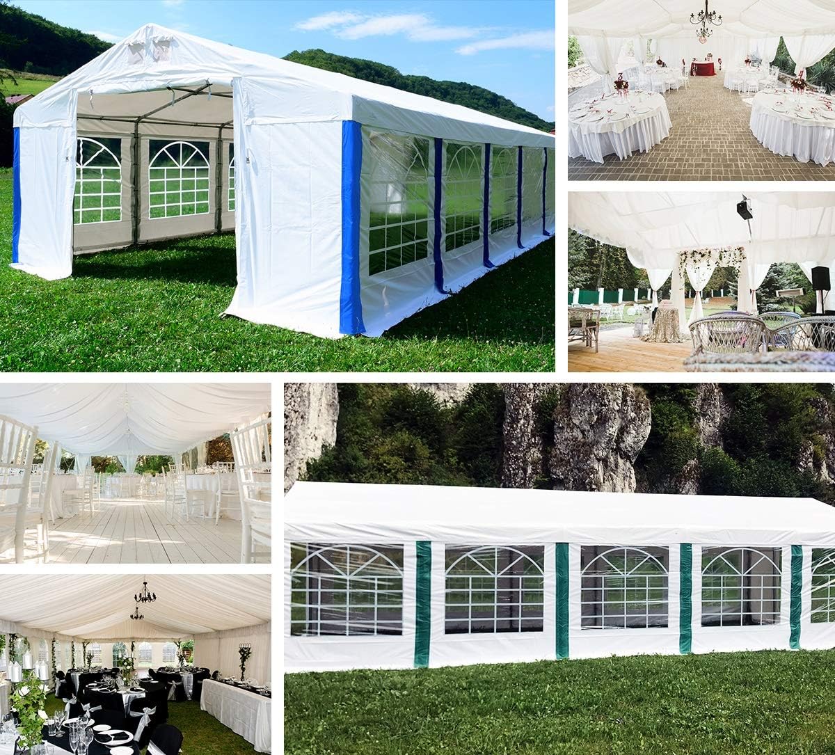 Partyzelt 3x4m wasserdicht grau Zelt 560g/m² PVC Plane Hochwertigeszelt Gartenzelt Summer SD - Faltpavillon, Gartenpavillon, Pavillon, Lagerzelt, Gartenhaus, Zeltgarage, Garagenzelt - Partyzelt