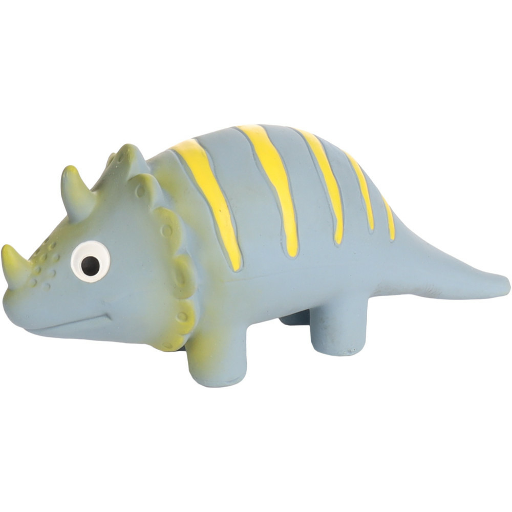 Jouet dinosaure gris en latex hauteur 9 cm pour chien