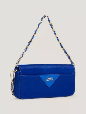 Bolsa transversal em couro de bezerro com fecho giratório