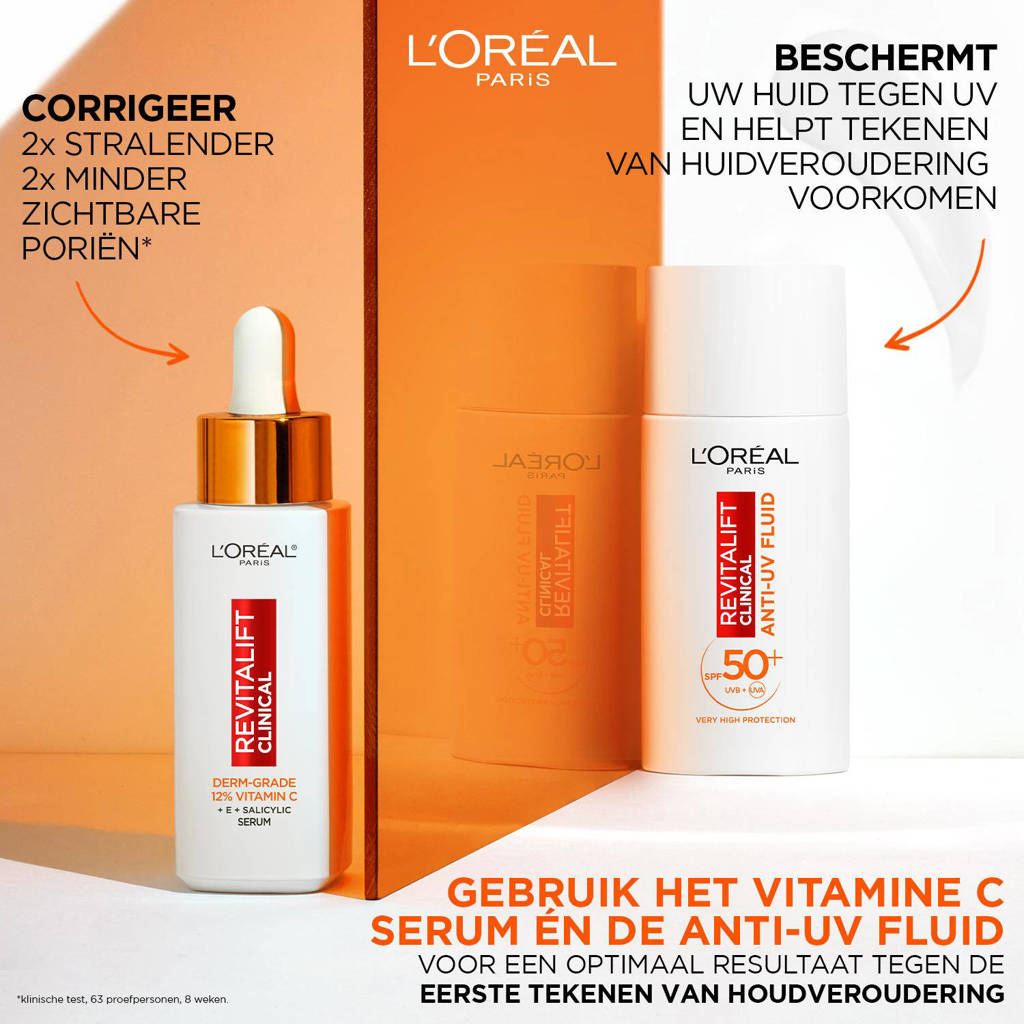 Geweldig productClinical Anti-UV Fluid met Vitamine C* zonnebrand - SPF 50 - 50 ml