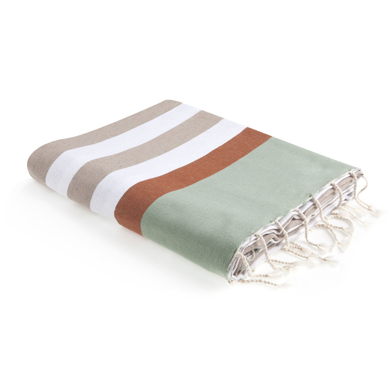 Febronie Fouta tricolore Arcachon beige/terracotta