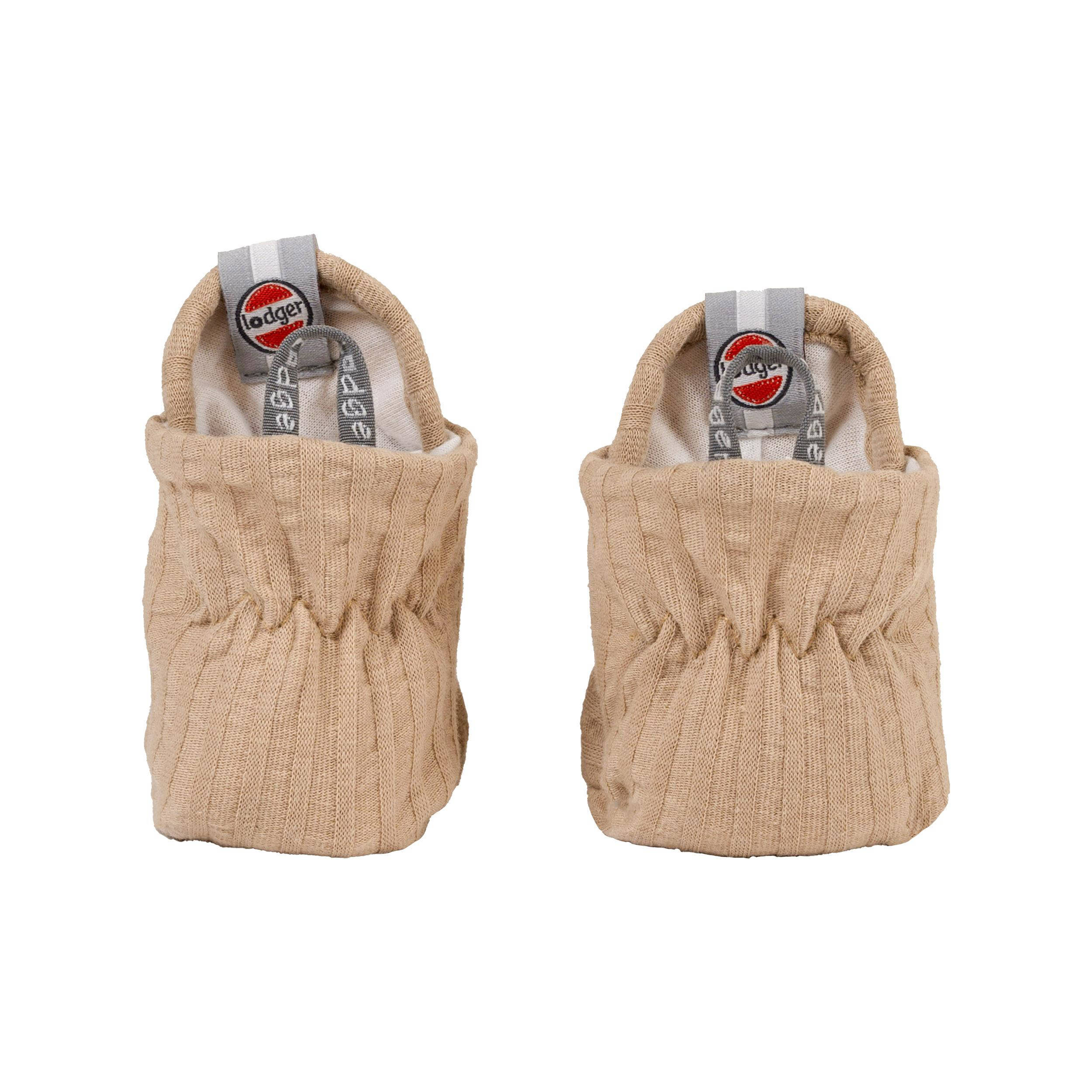 Lodger baby slofjes Seersucker Beige