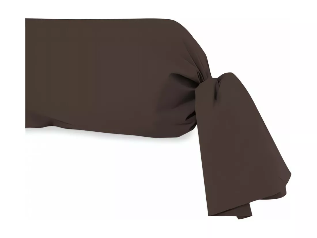 Taie de traversin en coton 57 fils 45x135 cm UNI brun, par Soleil d'ocre