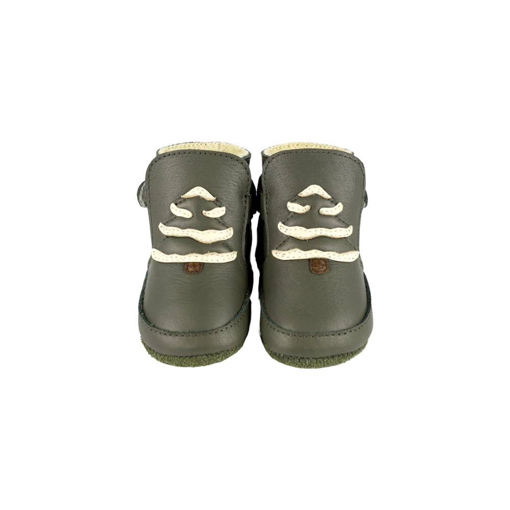 Aggas Booties | Christmas Tree | Olive Leather