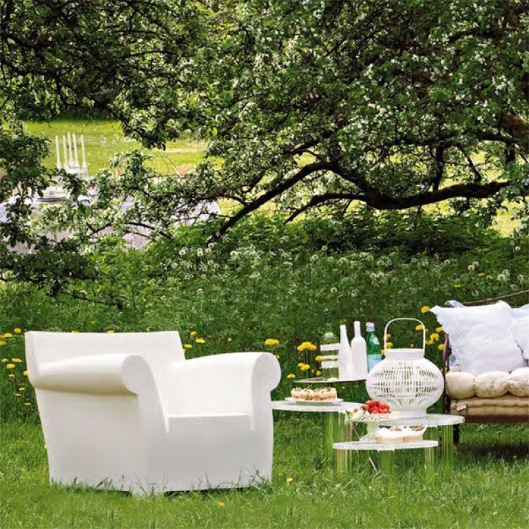 Kartell Bubble Club stoel fauteuil zinkwit