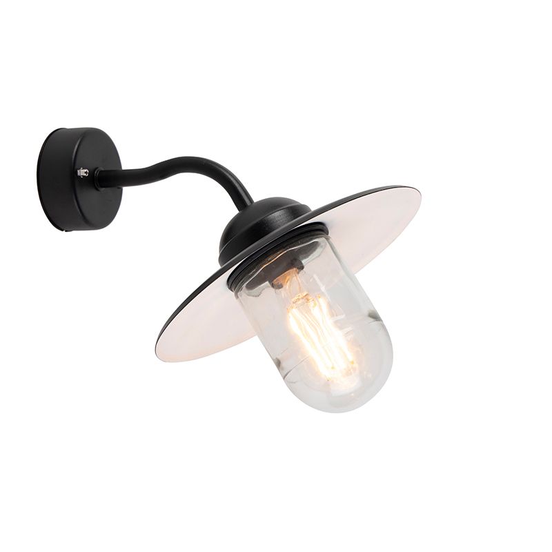 Smart buiten wandlamp zwart IP44 incl. WiFi A60  - Munich