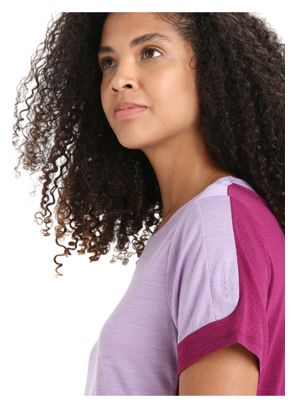 T-shirt Manches Courtes Mérinos Femme Icebreaker ZoneKnit Violet/Rose