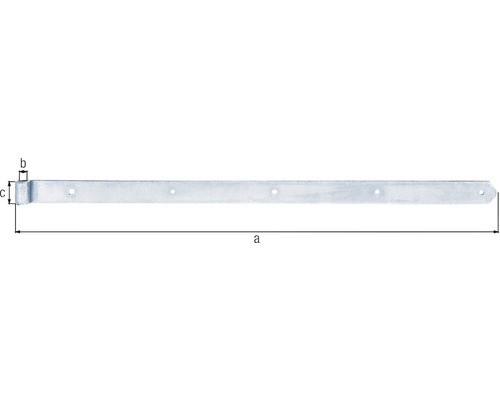 Scharnier type 6 rechte vorm, middelzwaar, 800 x 13 x 40 mm, verzinkt, dikfilm gepassiveerd