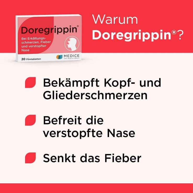 Doregrippin bei Erkältungssymptomen, 20 St
