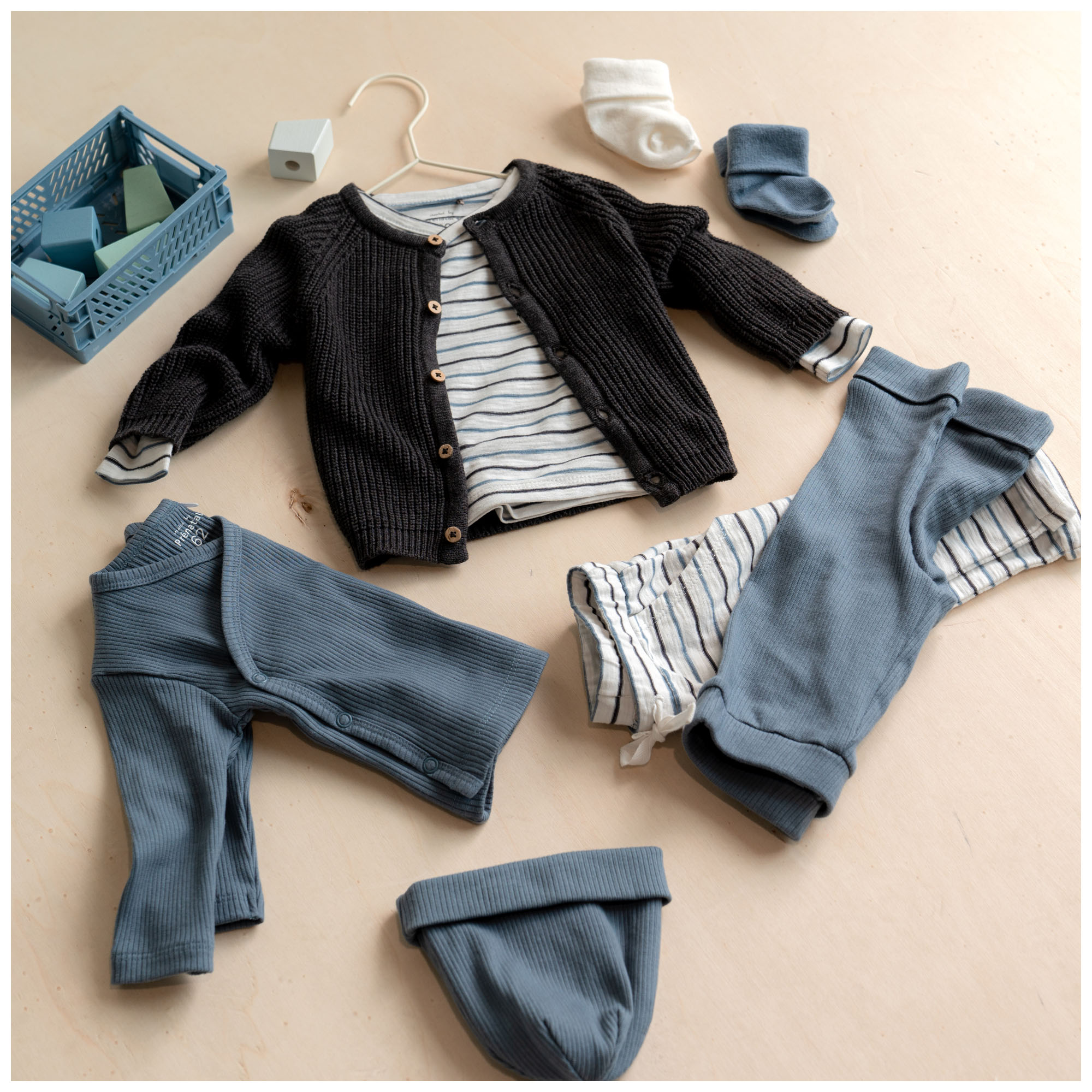 Prénatal newborn muts rib   blauw