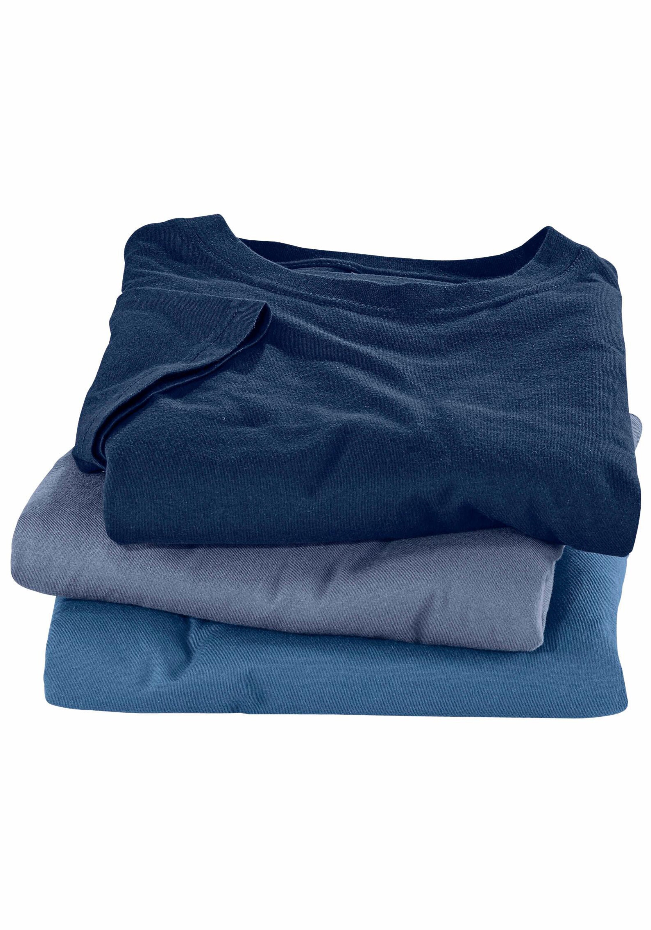 H.I.S T-Shirt in dunkelblau, mittelblau, graublau