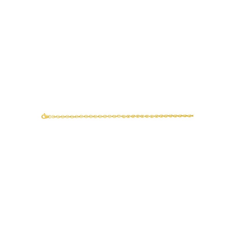 Chaîne Mixte - Or 18 Carats - Longueur : 18 cm