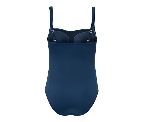 Figurformender Badeanzug mit recyceltem Material, blau