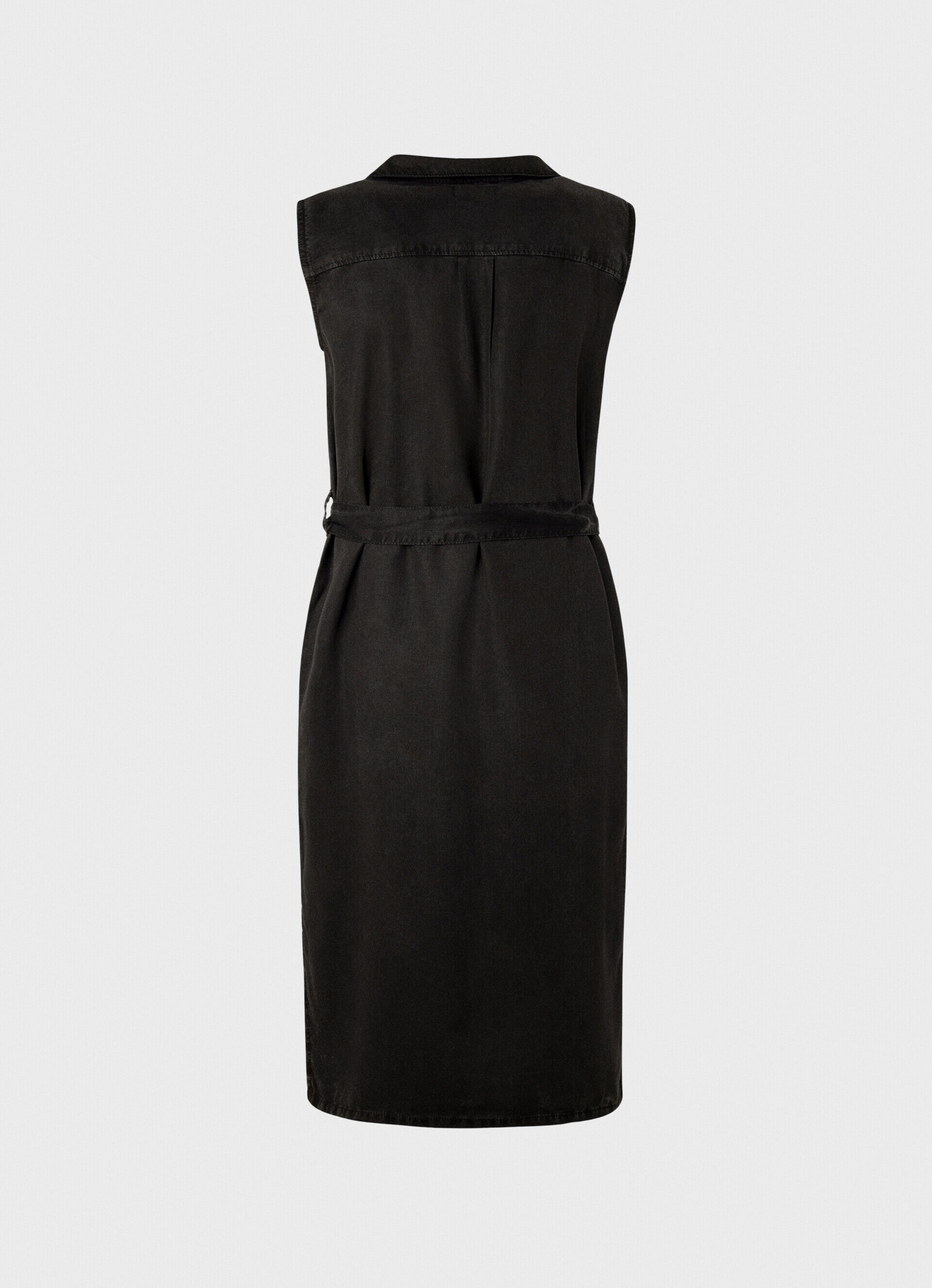 VESTIDO COM GOLA DE LAPELA - preto