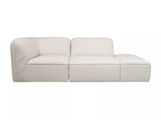 Noor - Pouf pour canapé modulable en tissu bouclette - Écru