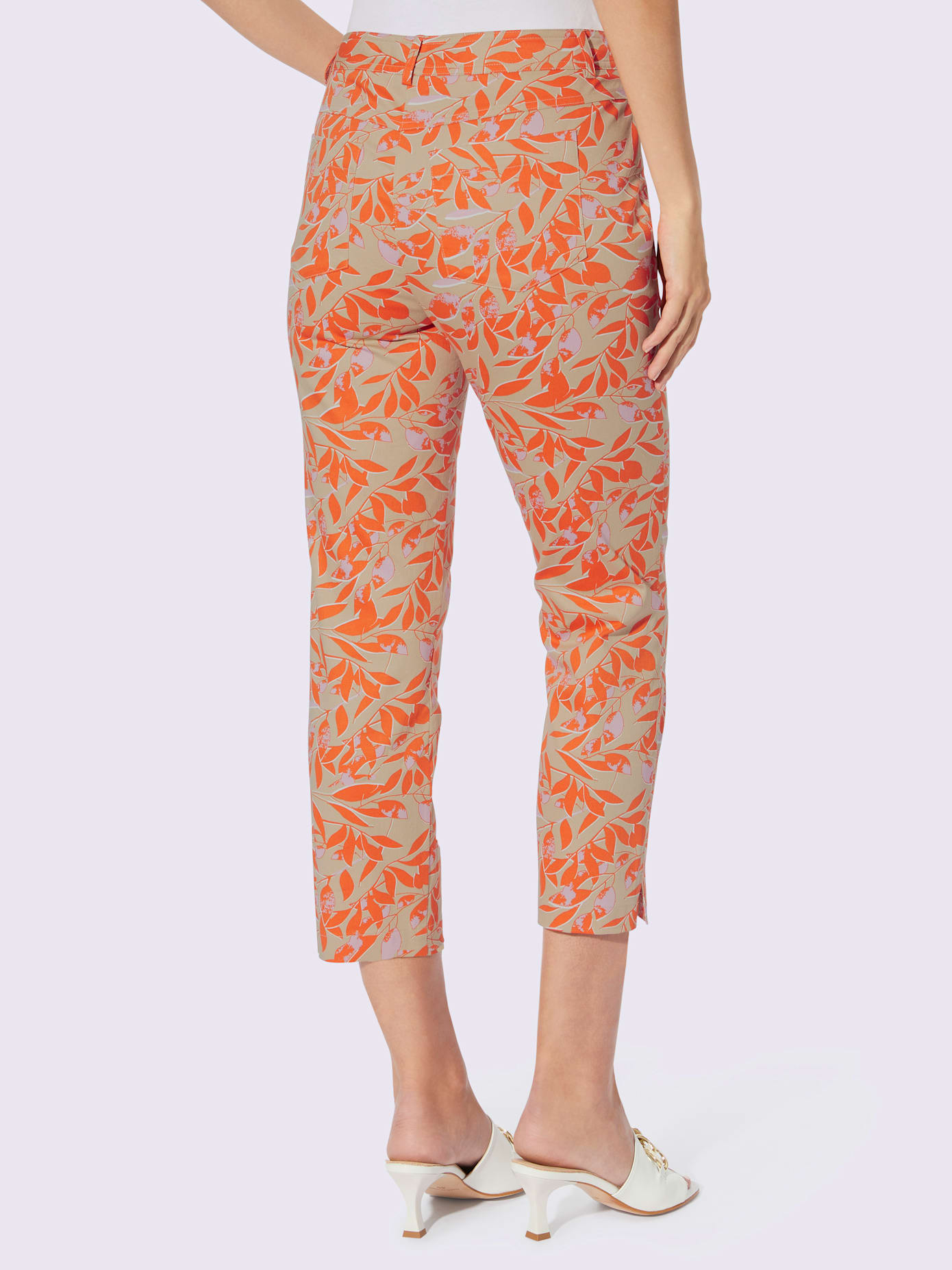 Pantalon imprimé fentes latérales à l'ourlet