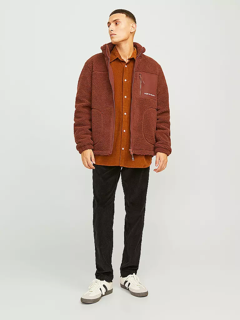 JACK & JONES Jacke in Felloptik JORVESTERBRO braun