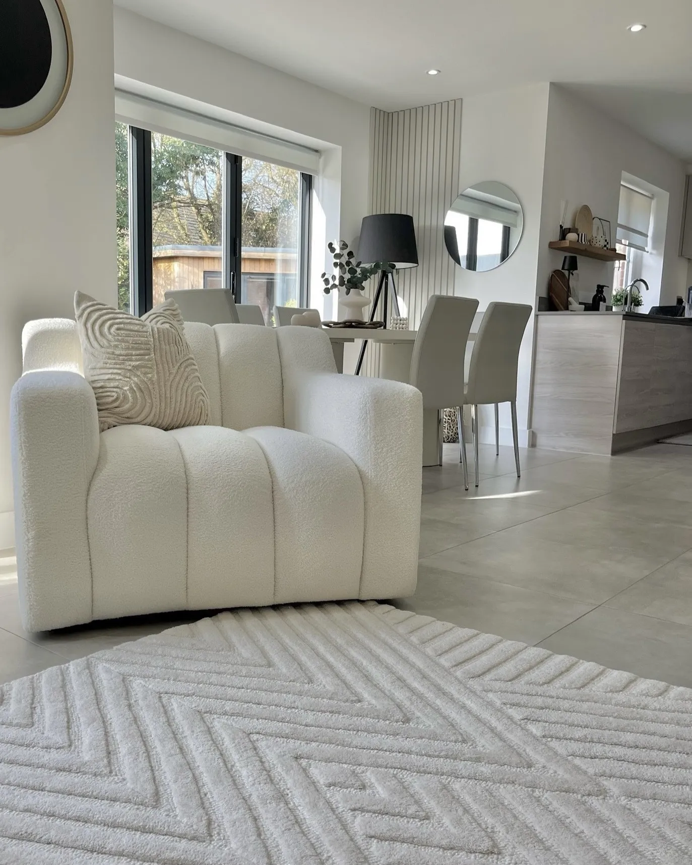 Fauteuil AGERUP Bouclé Gebroken wit