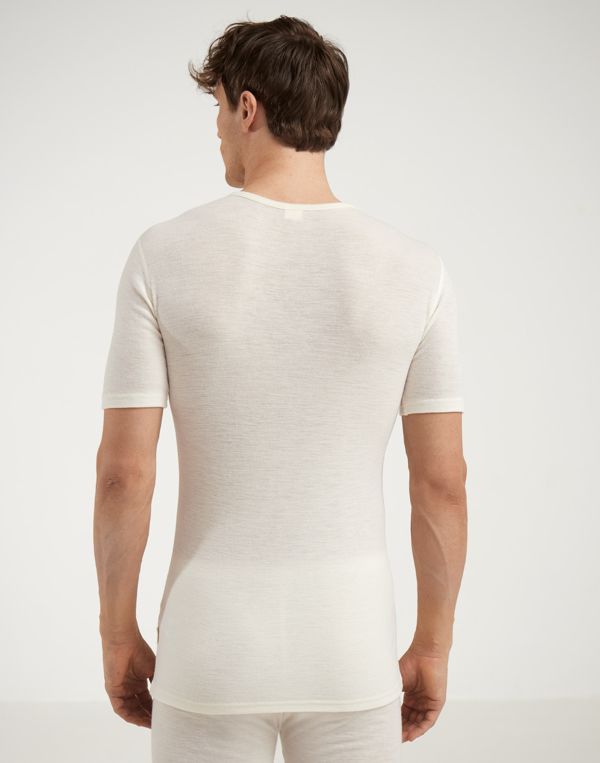 T-shirt met v-hals van merinowol voor heren