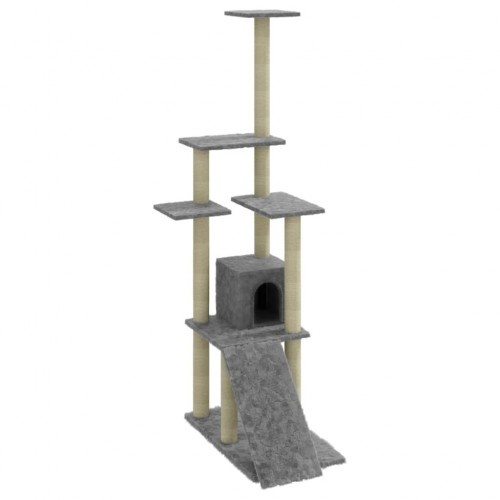 Árvore para gatos Vidaxl com 5 níveis, cinza claro.
