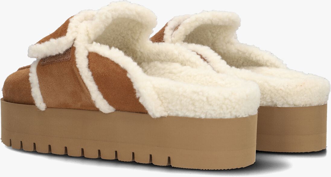 NUBIKK cognac nubikk pantoffels teddy chunky fur