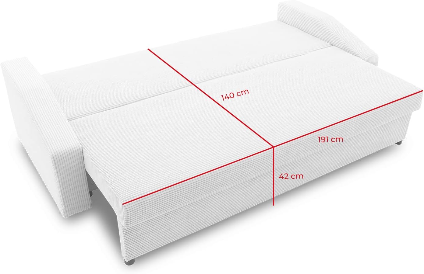 Couch Dorma mit schlaffunktion, einfacher Aufbau, modernes Design, polstermöbel. Schlafcouch zum Wohnzimmer. Widerstandsfähiges, Minimalistisches Design (POSO 022)