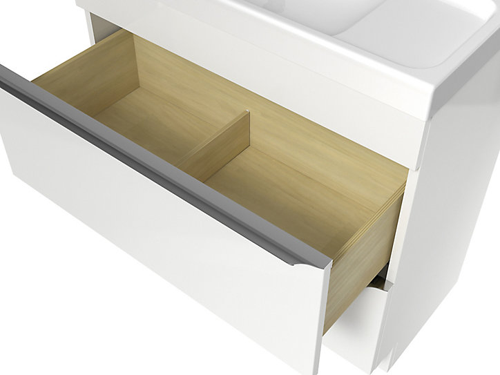 Meuble sous vasque à suspendre GoodHome Imandra blanc 80 cm
