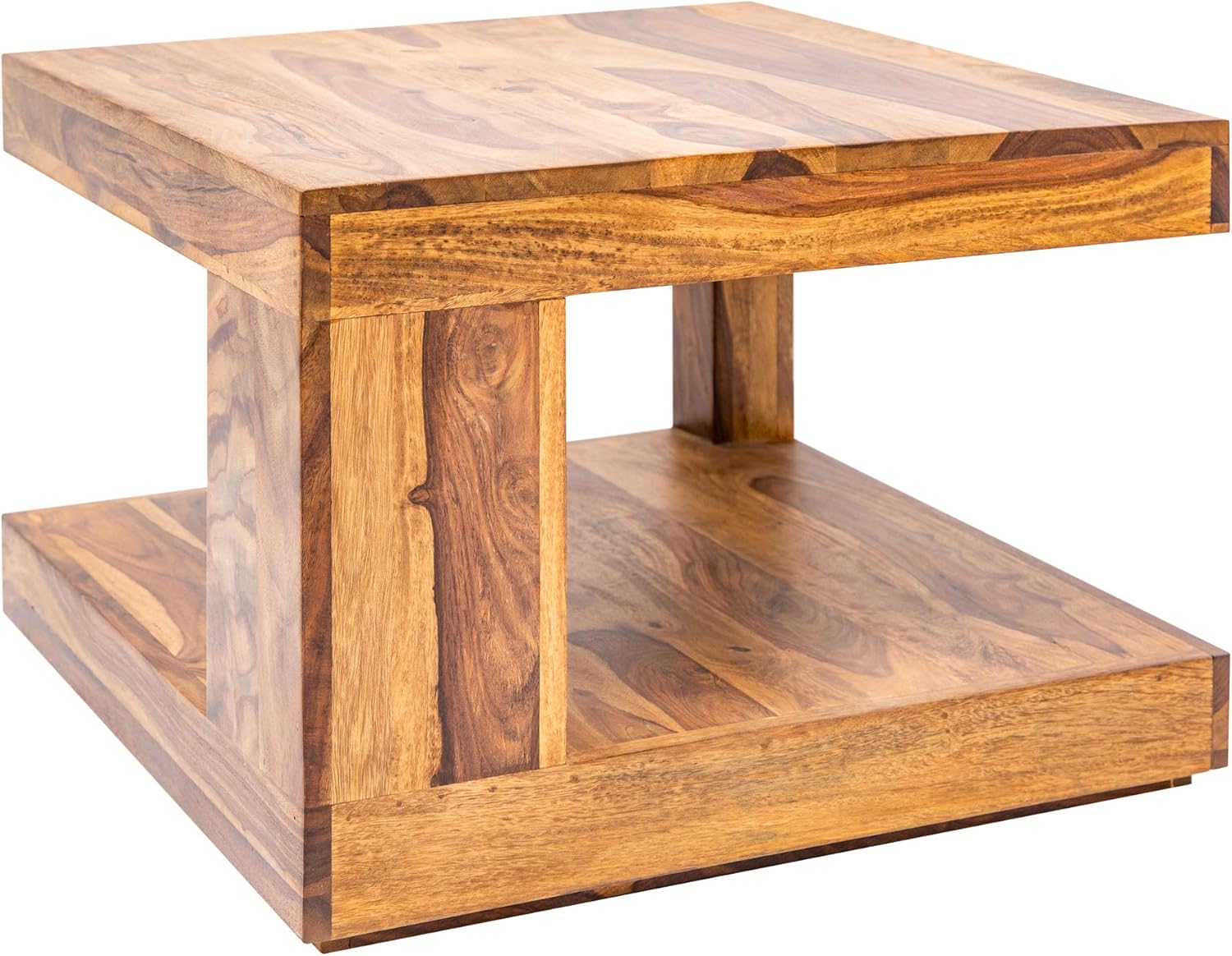invicta INTERIOR riess-Ambiente Massiver Edelholz Couchtisch Giant 60cm Sheesham Stone Finish Wohnzimmertisch