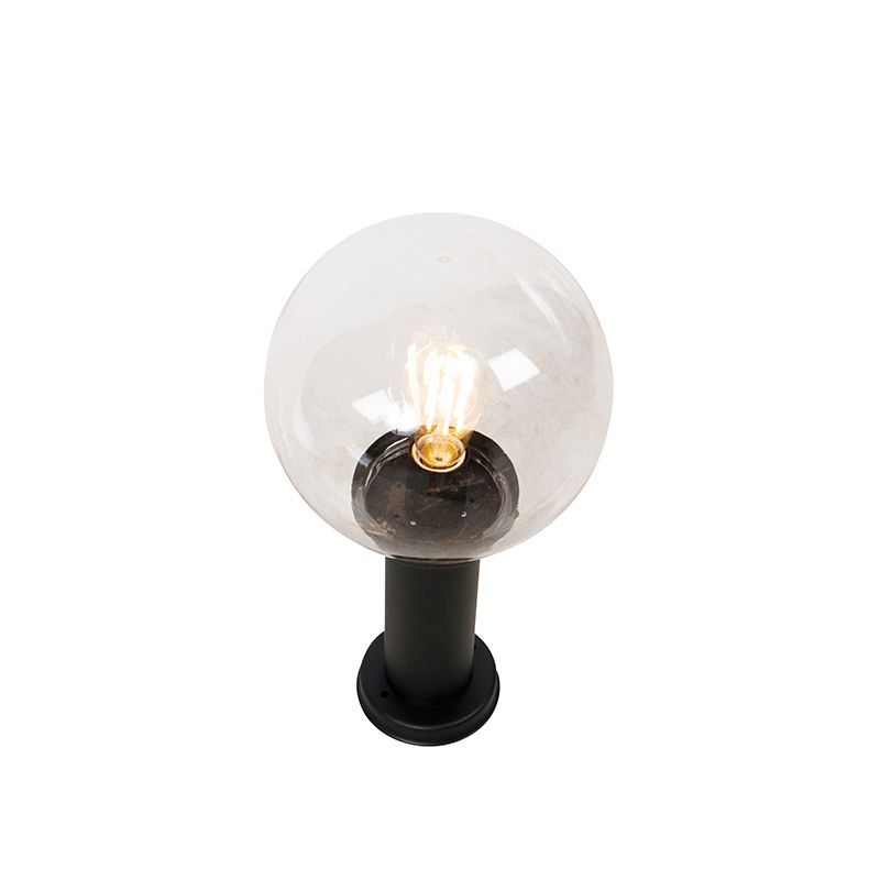 Staande buitenlamp zwart met heldere bol 50 cm IP44 - Sfera