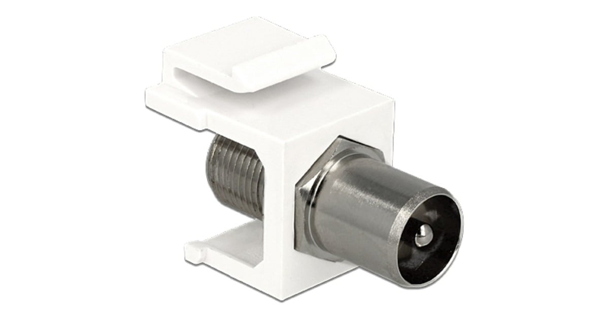 DeLOCKKeystone Module IEC male > F female adapter  (Wit)