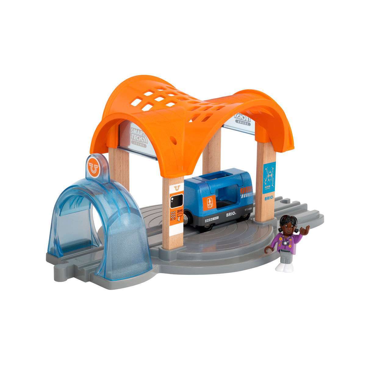 BRIO Spiel Smart Tech Sound Bahnhof mit Action Tunnel
