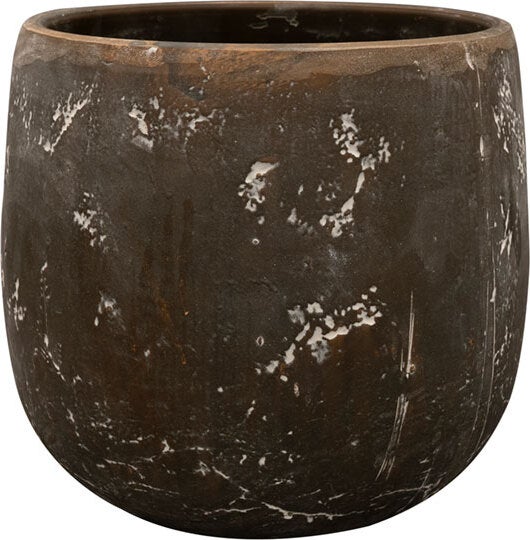 TS bloempot Amber zwart / bruin D 15 H 15 cm