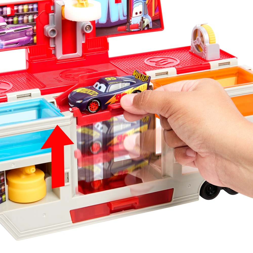 Pixar Cars Farbwechsler Mobile Lackiererei Mack Spielset