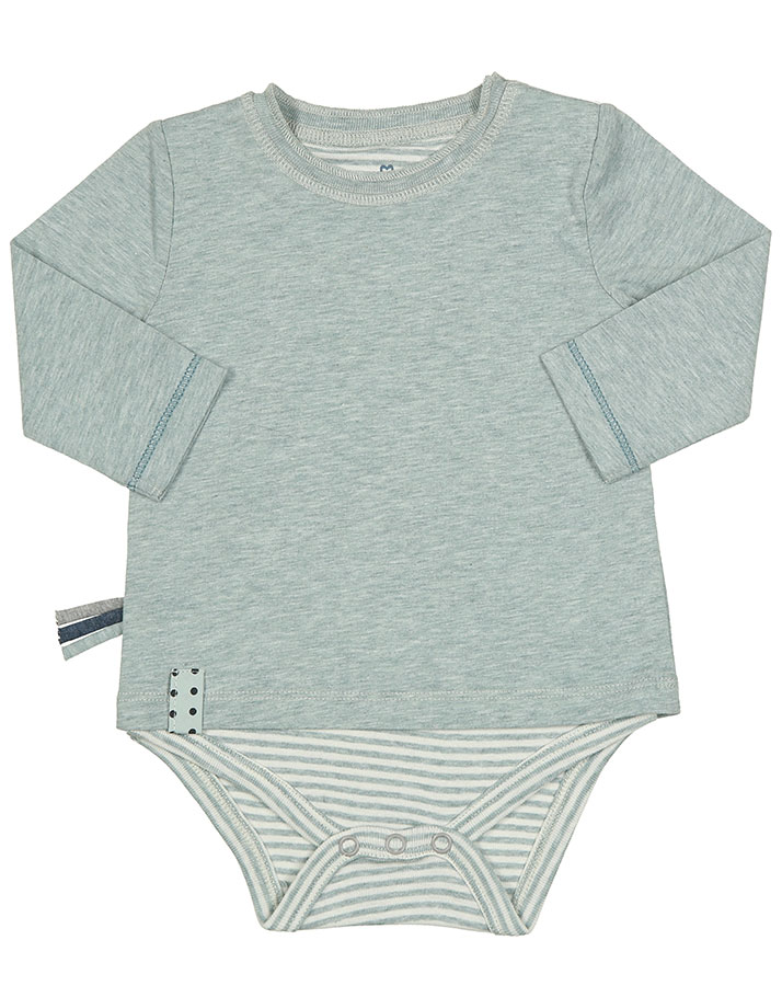 Langarm-Bodyshirt ELYA UNI in mint melange