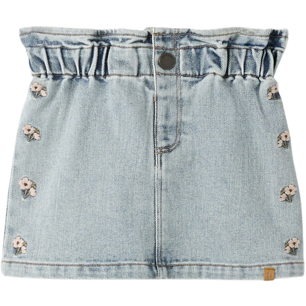 Køb Lil'Atelier Medium Blue Denim Flower Emb Nmfdarlee Doa Dnm Nederdel 4499-Se Lil
