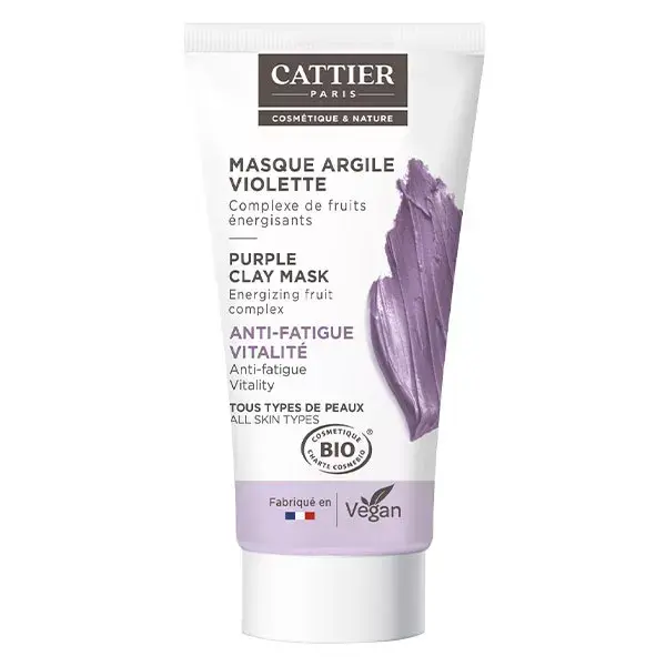 Máscara facial Cattier Violet Clay Organic Energizing Fruit Complex 30ml