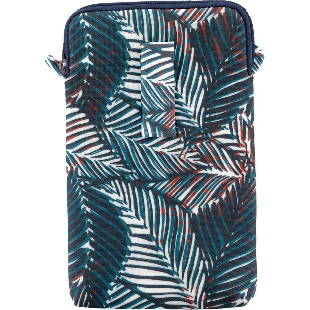 Pochette Téléphone Matelassée Feuillage Marine
