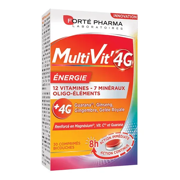 Forté Pharma Multivit' 4G Energy 30 comprimidos Multivitaminas Magnésio Fadiga