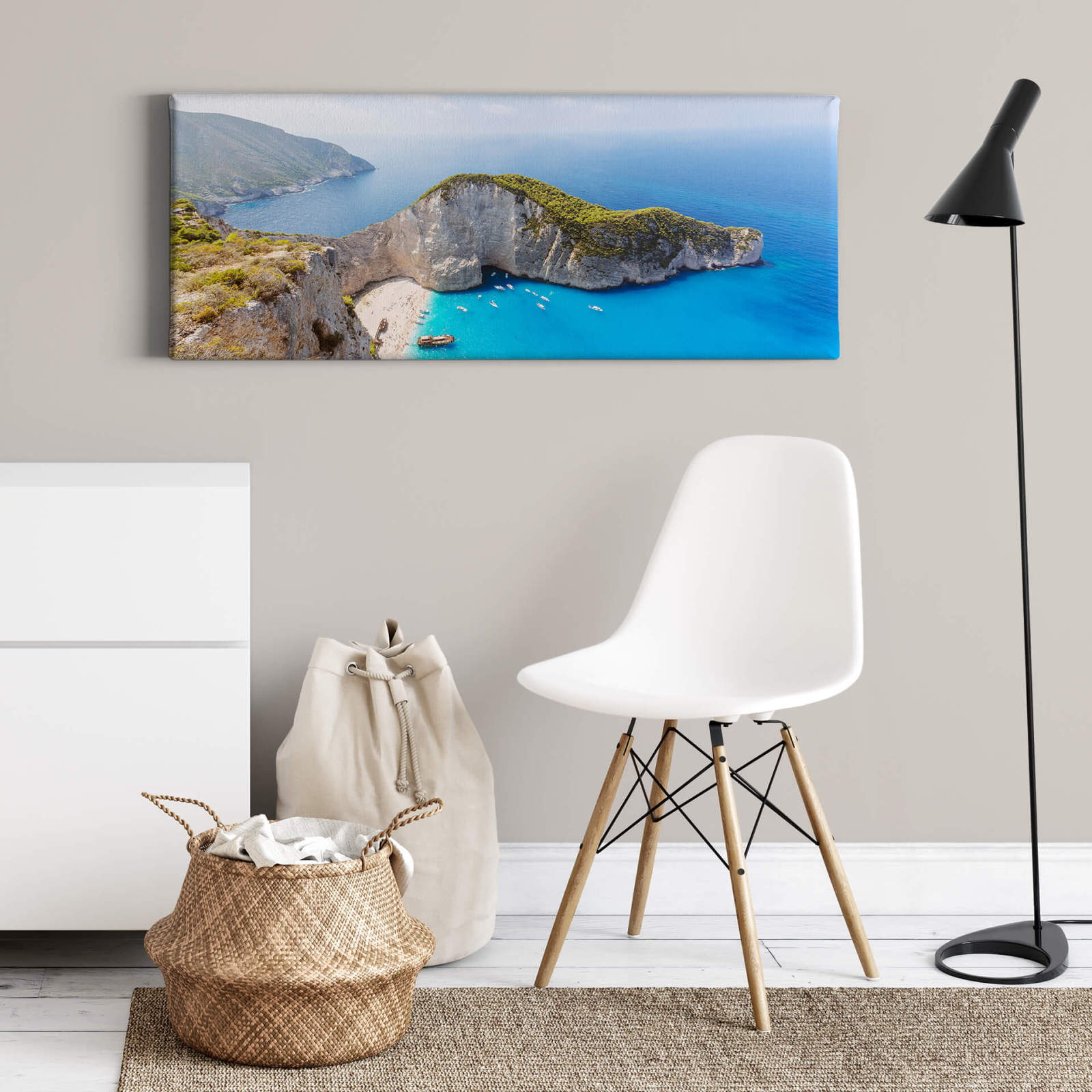 Leinwandbild INSEL ZAKYNTHOS - türkis-grün - 100x40 cm