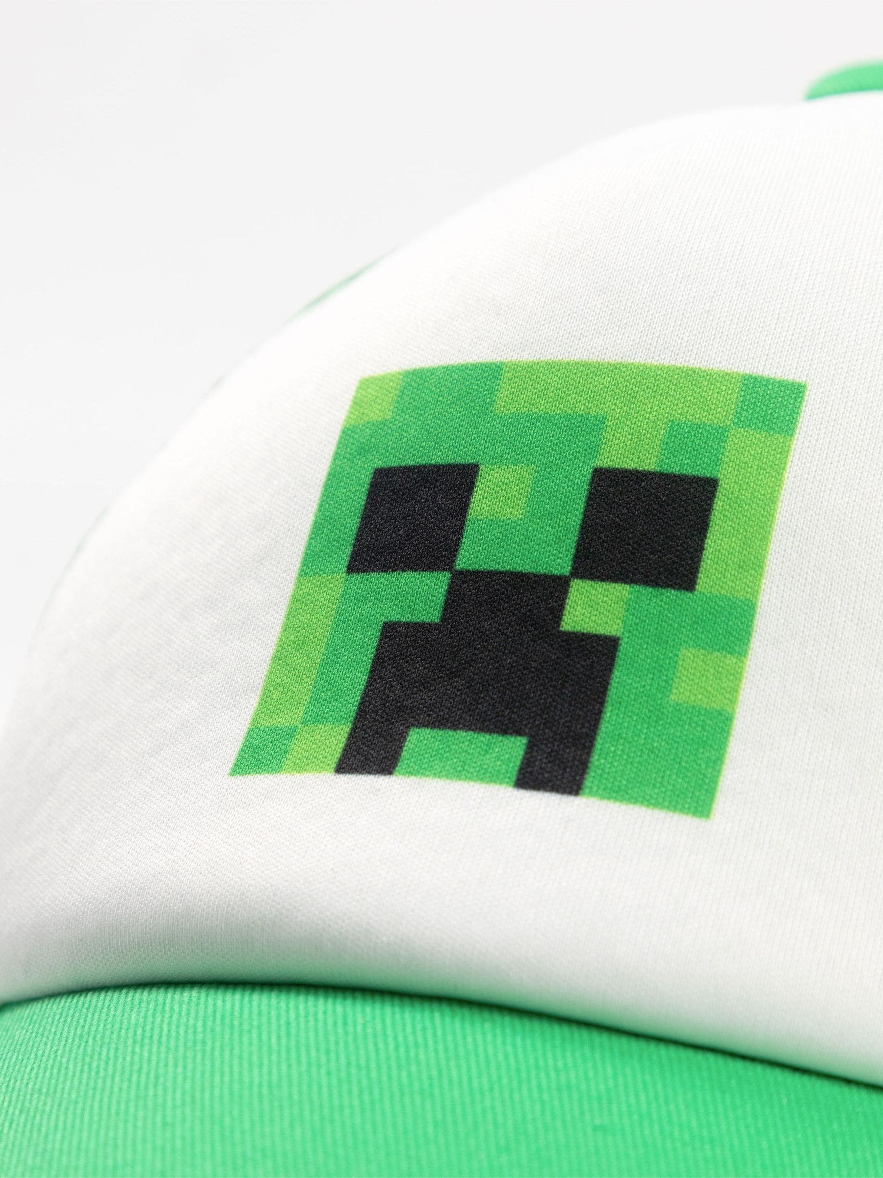 Vanilla Underground Minecraft Boys Green Creeper Snapback Curved Peak Cap