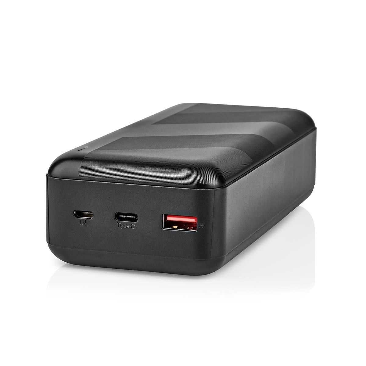 Nedis Power Bank | 32000 mAh | 2.4 / 3.0 / 3.25 A | Antall utganger: 2 | Utgangstilkobling: 1x USB-A / 1x USB-C™ | Inngangstilkobling: 1x Micro USB / 1x USB-C™ | PD3.0 45W / PD3.0 65W | Lithium-Polymer