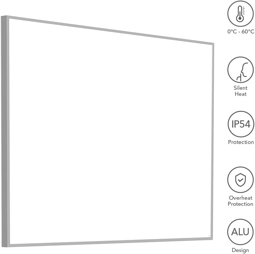 TROTEC Infrarot Wandheizung TIH 1100 S – Heizleistung 1100 W – Elektro Heizkörper, 1205 x 905 mm, IP54