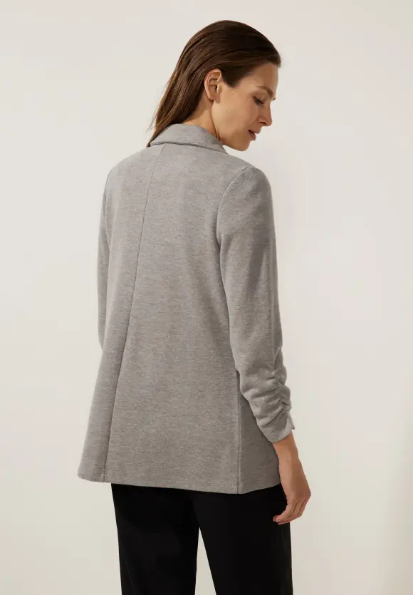 Longblazer mit Raffung - whisper mocca melange