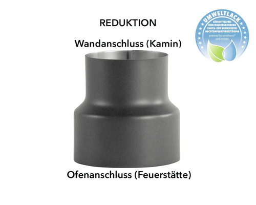 Bertrams kachelpijpverloopstuk Ø 130-120 mm senotherm UHT-Hydro gietijzer grijs