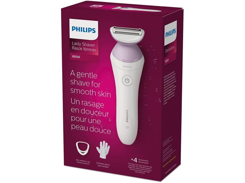 Philips Körperrasierer Lady Shaver Series 6000 BRL136/00 Kabelloser Rasierer mit Nass- und Trockengebrauch