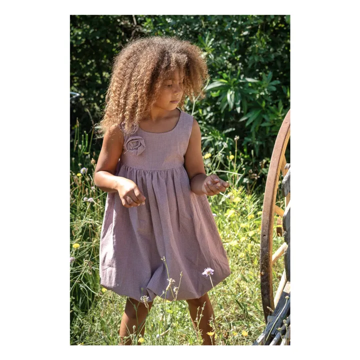 Lilinoa Robe Lucette à Carreaux | Aubergine