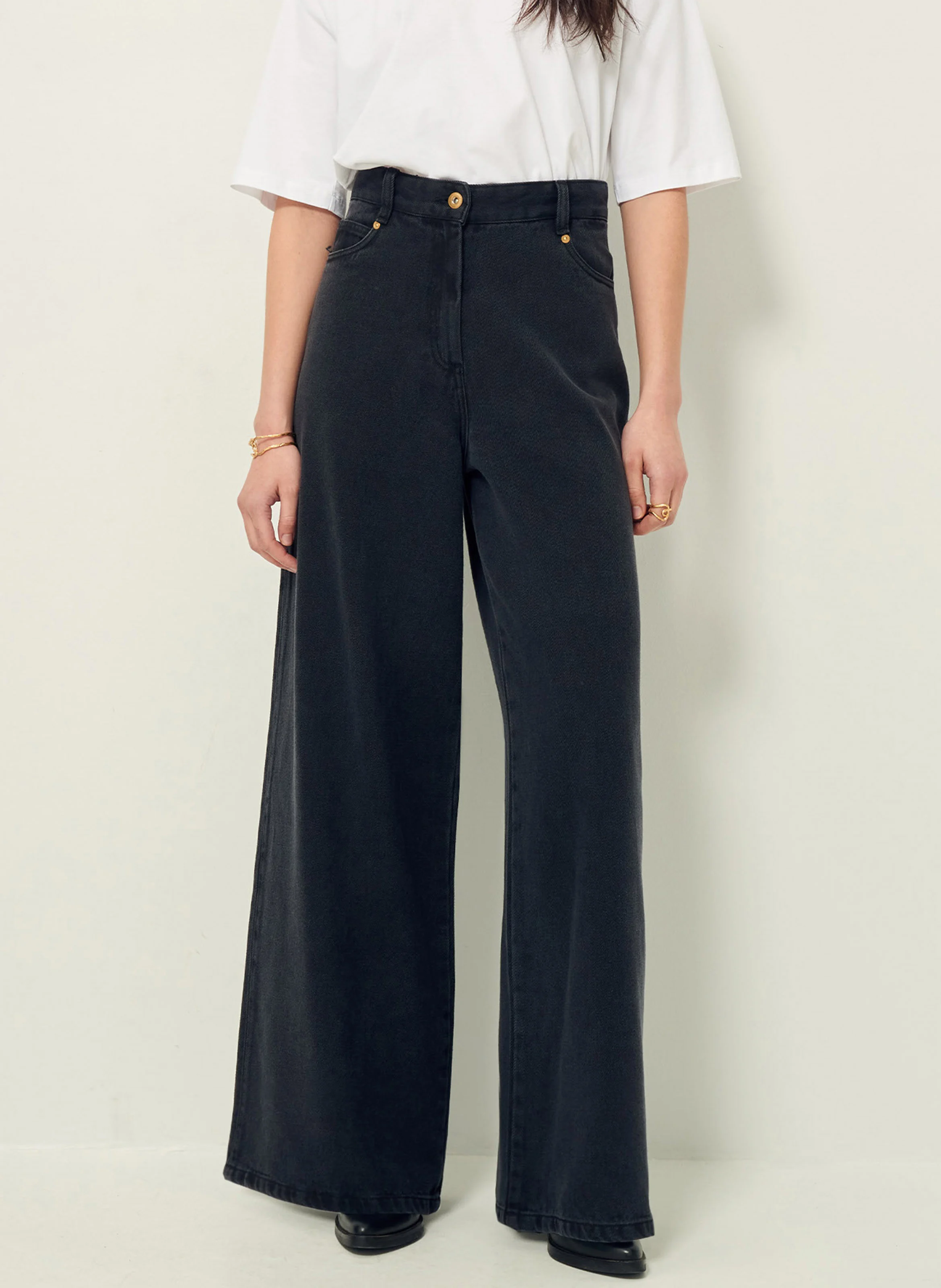 DALT - Jean ample en denim | Noir