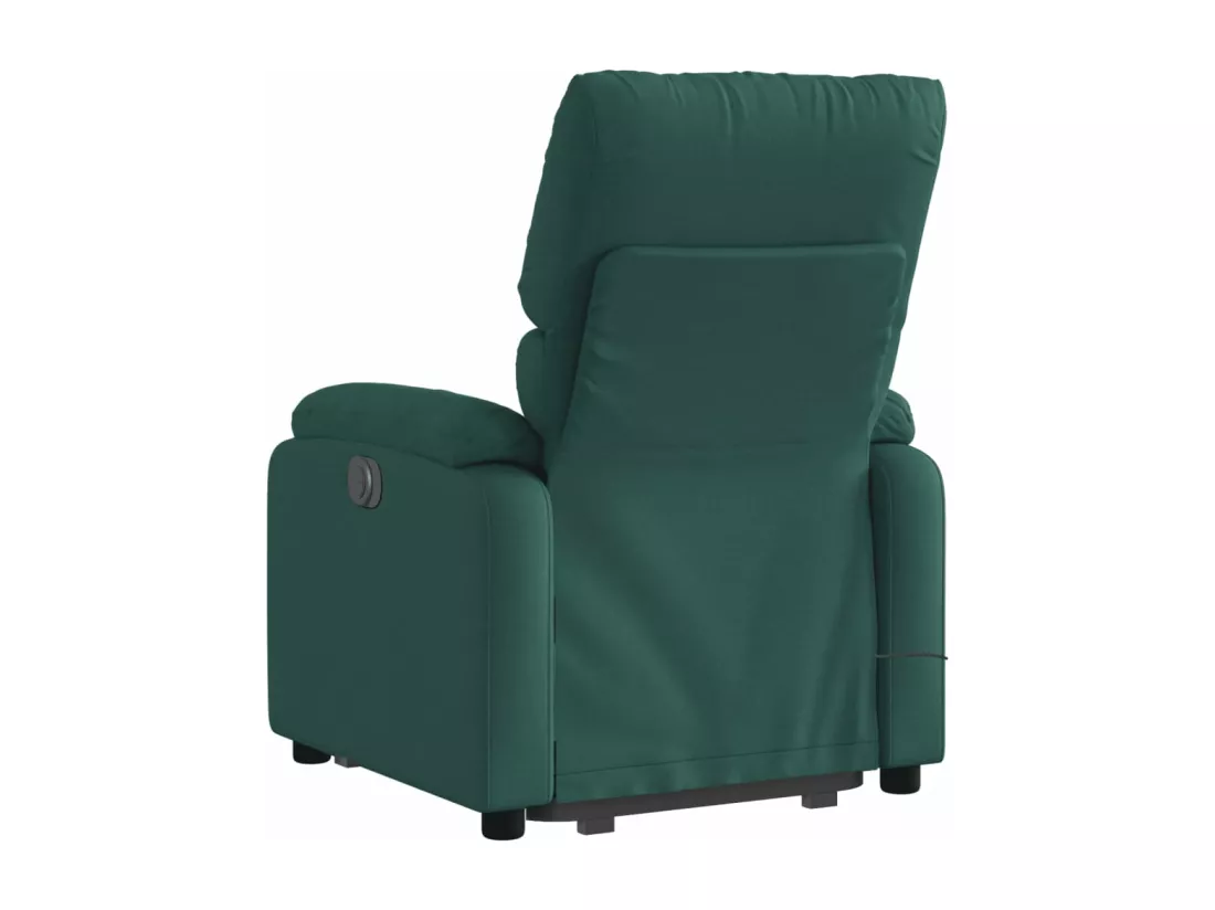 Fauteuil inclinable massant Vert foncé Tissu